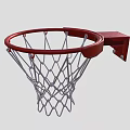 Basketball Hoop Sports Equipment With Red Rim White Net And Wall Mounted Design