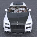 Luxury White And Black Sedan With Large Grille Black Wheels And Beige Seats
