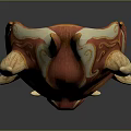 Red Decorative Mask With Horns Tusks And Traditional Patterns For Home Living Essentials