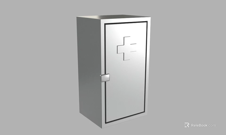 Industrial Equipment Metal Enclosure Cabinet with Cross Symbol on Secure Door for Industrial Use 3d model 