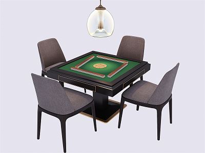 Light Luxury Mahjong Table and Chair Casual Table and Chair Combination Multi-functional Mahjong Table and Chair Combination 3d model