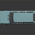 3D Rendered Light Blue Station Wagon on Gray Background with Reflection