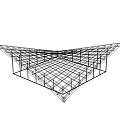 Wooden Pergola Structure with Triangular Lattice Roof and Glass Panels