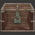 Vintage Wooden Chest with Metal Clasps and Lock for Daily Storage Needs