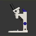 Binocular Microscope With White Base Blue Accents And Stage Illumination 3d model