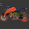 Orange And Black Modern Sporty Motorcycle With Stylish Frame And Wheels