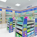 Pharmacy Store With Neat Interior Well Organized Shelves Medicines And Health Products