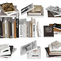 Diverse Stacked Books And Magazines With Various Genres And Cover Styles