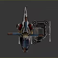 Futuristic Space Aeronautics Helicopter With Sleigh Style Landing Gear And Sci Fi Design