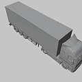 Gray Heavy Duty Truck With White Container For Long Distance Cargo Transport