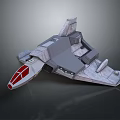 Sci Fi Spaceship 3D Model With Gray Body Red Nose And Detailed Structure 3d model