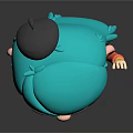 Cartoon Character Design With Blue Hair Black Hat Orange Scarf And Waving Hand