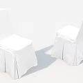 White Indoor Chairs With Skirted Design And Ruffled Edge Detail For Decor