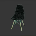 Black Leisure Chair With Wooden Crossed Legs Sleek Design And Reflective Floor
