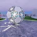 Outdoor Modern Spherical Garden Ornament With Geometric Patterns And Illuminated Design
