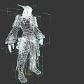 Game Character Clothes With Gray Blue Long Sleeve Robe And Armor Details
