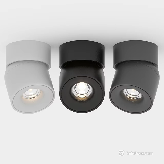 Modern Downlight Spotlights With White And Black Sleek Design For Home Lighting 3d model 