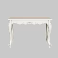 Elegant White Dining Table With Carved Legs And Smooth Surface Design 3d model