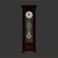 Classic Wooden Grandfather Clock With Glass Panel White Dial And Pendulum