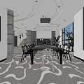 Modern Conference Room Interior With Long Table Black Chairs Projector And Large Windows