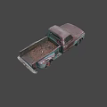 Vintage Rusted Truck With Blue Green Body And Worn Out Exterior Appearance