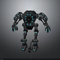 Sci-Fi Robot Character With Complex Mechanical Structure And Blue Glowing Components 3d model