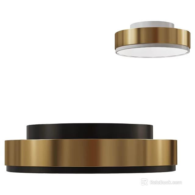 Modern Gold Black Downlight Spotlight Ceiling Fixture With Sleek Round Design 3d model 