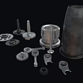 Bearing Gear Hardware Component Wrench Screw Low Face Number Low Mold Simple Mold Game Sub-era Film and Television Level Super Realistic High Precision 3d model