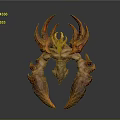 Game and Movie Fiery Demon Character with Flaming Horns Muscular Body and Lava Like Arms