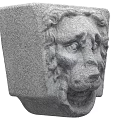 Granite Stone Lion Head Sculpture With Intricate Carved Details For Wall Decor