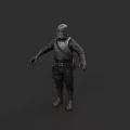 Game and Movie Character 3D Model with Detailed Metal Armor Standing Pose