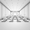 Modern Fitness Gym Interior With Various Exercise Equipment And Bright Lighting