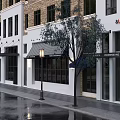Modern Retail Storefront Design With Glass Door Wooden Signage and Contemporary Facade Details