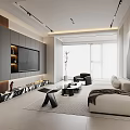 Modern Minimalist Open Plan Dining And Kitchen Interior Design With Sleek Cabinets And Dining Chairs