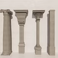 Classical Roman Columns Featuring Various Architectural Styles Different Heights And Decorative Details 3d model