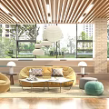 Artistic Book Art Interior With Stylish Bookshelves Cozy Seating And Plants