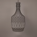 Elegant Crystal Chandelier With Transparent Glass Diamond Cut Pattern And Illuminated Light