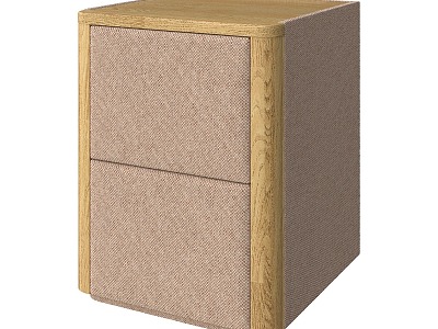 Bedside Table High-end Woven Pattern Ammon Leather Solid Wood Rock Board Simple Light Luxury Bedroom Storage Bedside Cabinet 3d model