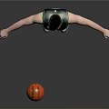 Basketball Player in Green Celtics Jersey Number 11 Standing with Arms Outstretched and Basketball
