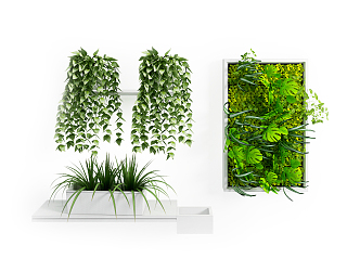 green plant wall 3d model