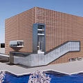 modern library building outdoor building cultural and educational building library building 3d model