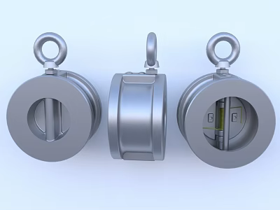 Three Cylindrical Metal Pipe Fittings With Loop Design And Smooth Surface 3d model
