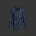 Classic Navy Blue Striped Suit With Formal Tailored Design For Men