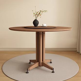 Modern Middle Style Round Dining Table 3d model