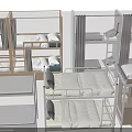 Modern Double Bed Designs With Wooden Metal Frames And Comfortable Mattresses 3d model