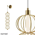 Modern Gold Wall Lamps With Layered Rings And Spherical Frame Design