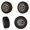 Automobile tire wheel hub automobile tire accessories wheel hub tire off-road tire five-star method array accessories 3d model