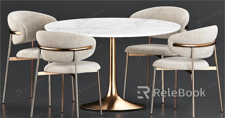 Dining table and chair combination model