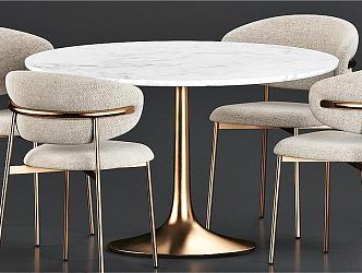 Dining table and chair combination 3d model