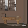 Rustic Wooden Public Chair With Linen Cloth And Decorative Branches In Indoor Setting